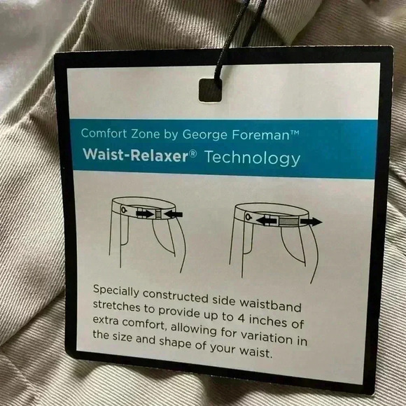 George Foreman Comfort Zone Waist- Relaxer Technology Tan/ Brown Pants 44X30 - Picture 8 of 10